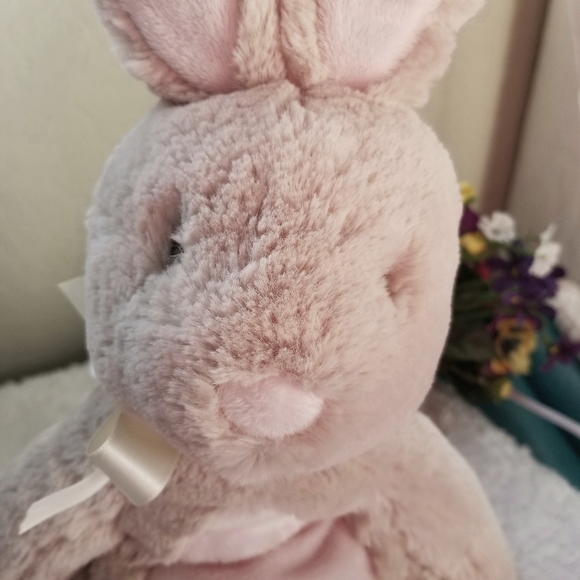 DOUGLAS BABY Bunny Plumpies Cuddle Toy Pink Satin Paws NWT - Picture 4 of 12